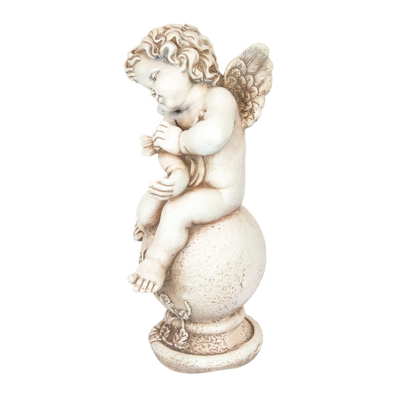 Butterfly Catching Cherub Statue