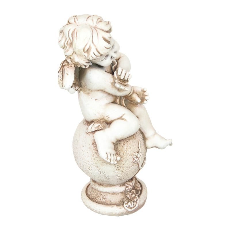 Butterfly Catching Cherub Statue