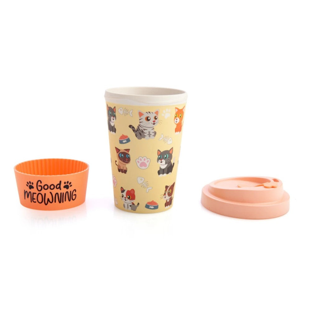 'Good Meowning' Cat Bamboo Cup