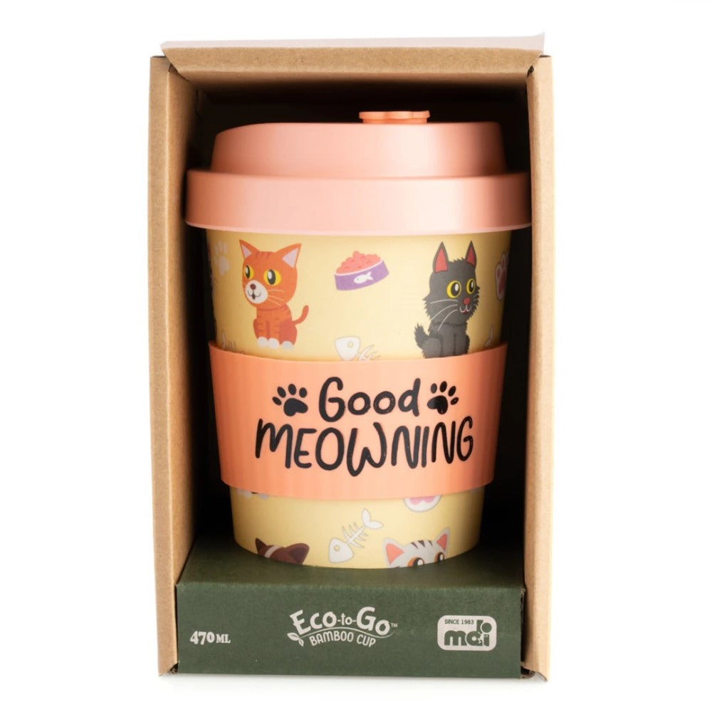 'Good Meowning' Cat Bamboo Cup