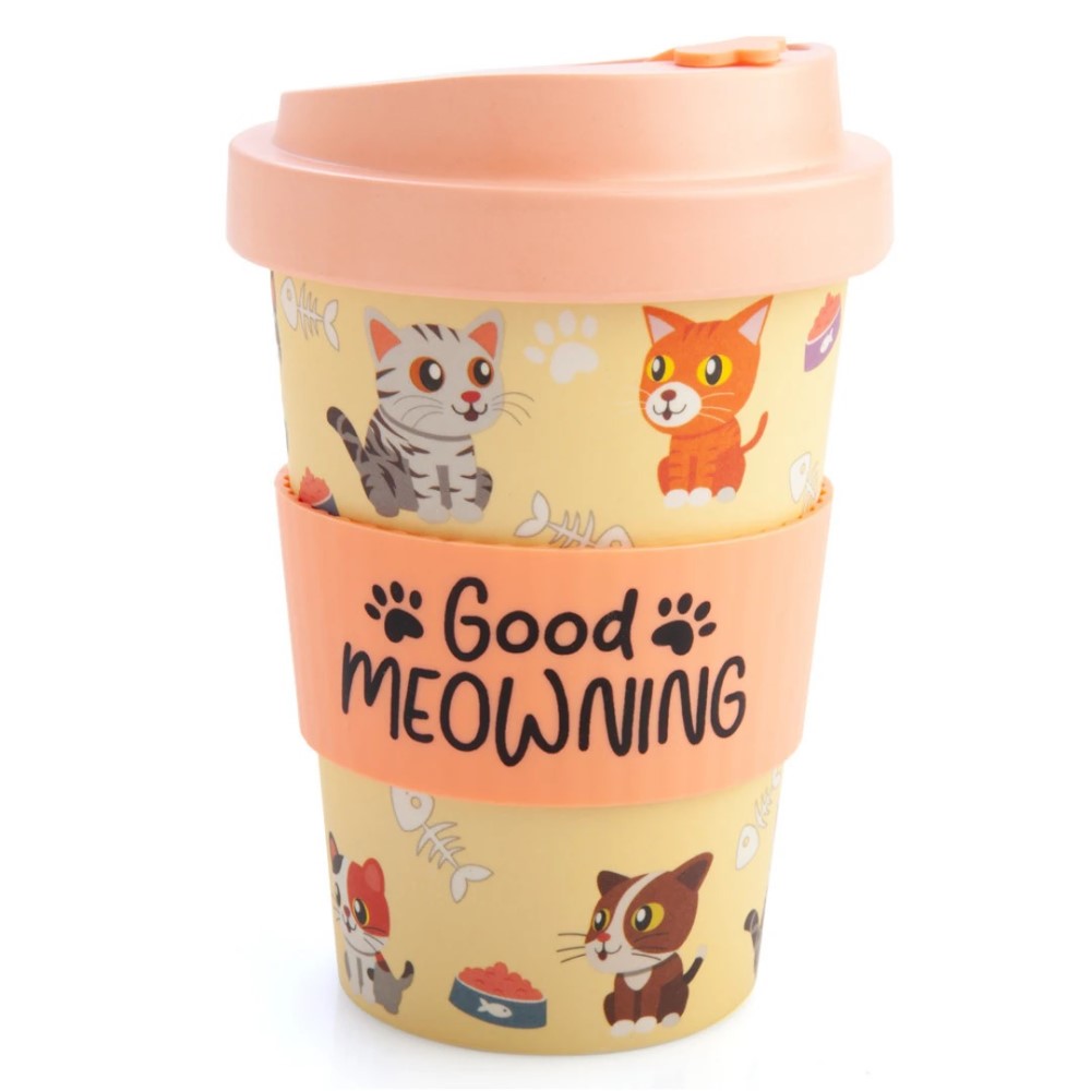 'Good Meowning' Cat Bamboo Cup