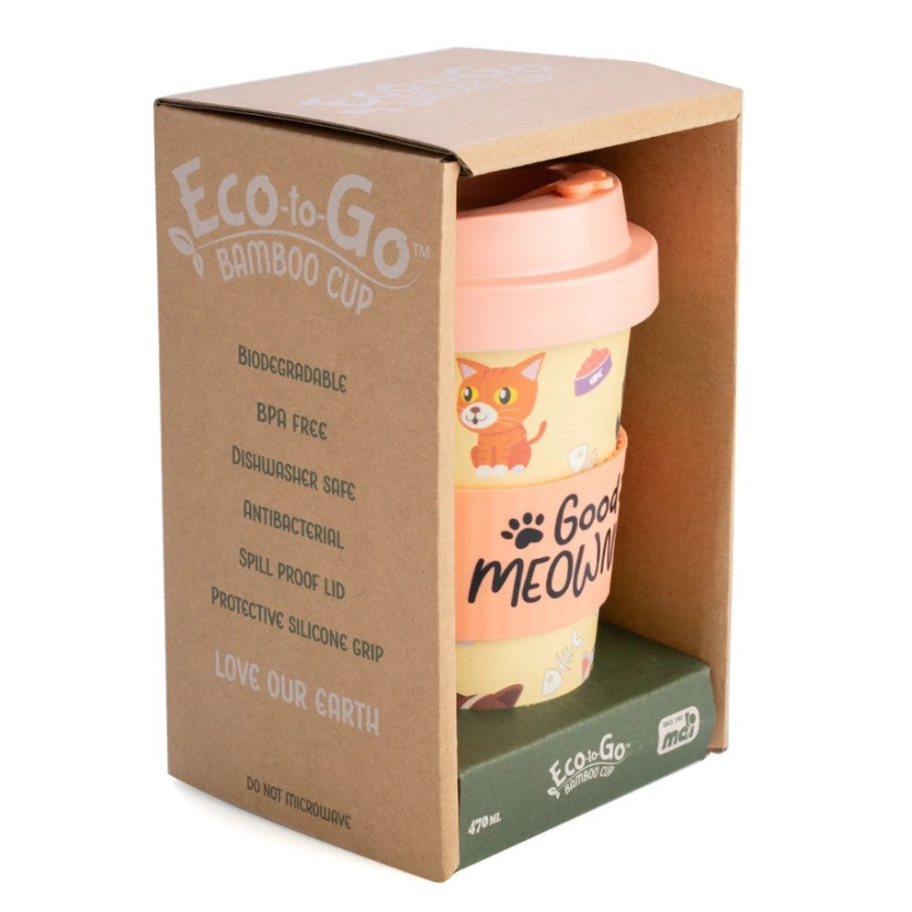 'Good Meowning' Cat Bamboo Cup