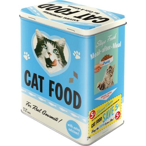 For Real Gourmets Cat Food Storage Tin Box