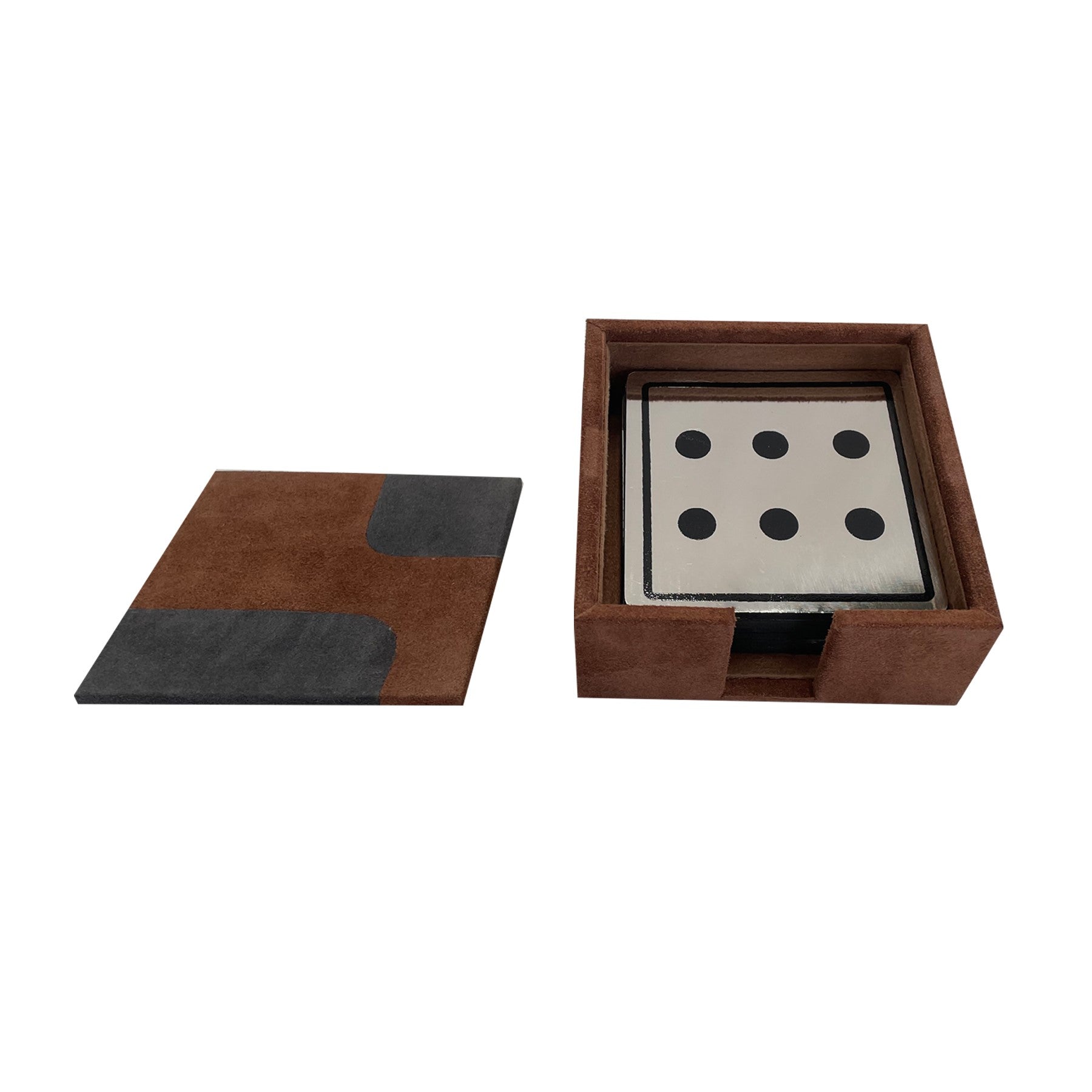 Dice Leather Coasters Set of 6