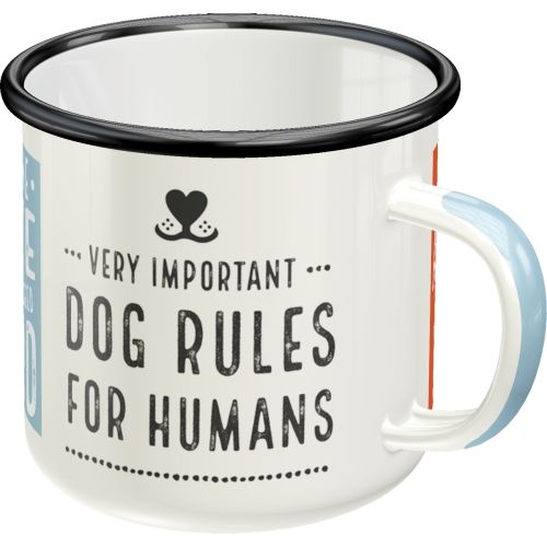 "Dog Rules" Enamel Coffee Mug