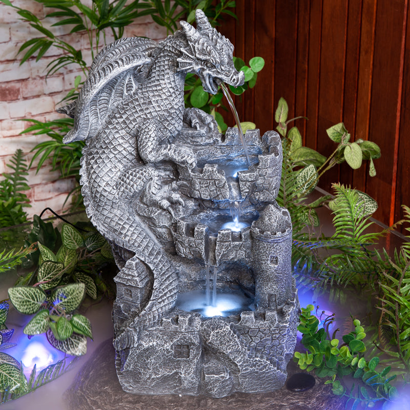 Dragon Fortress Patio Water Fountain