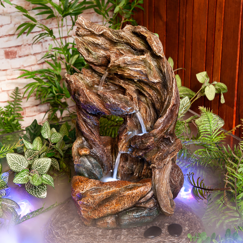 Driftwood Rock Garden Water Fountain