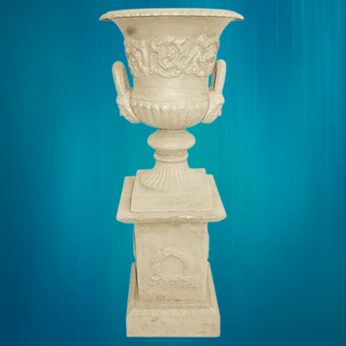 Elegant Pedestal Cast Iron Urn 70cms (Available in 3 Colors)