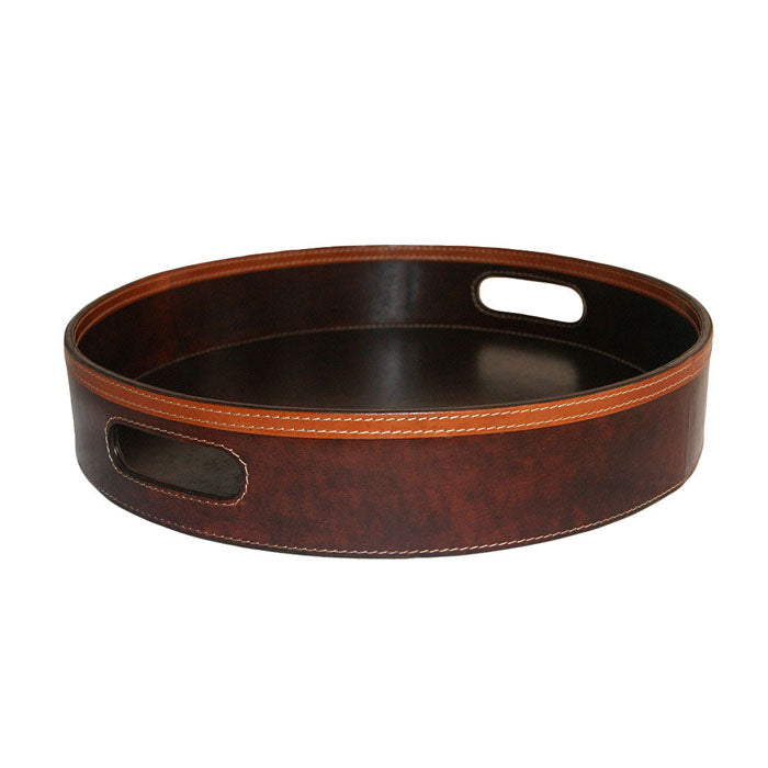 Elegant Round Leather Tray (Available In 2 Colors)