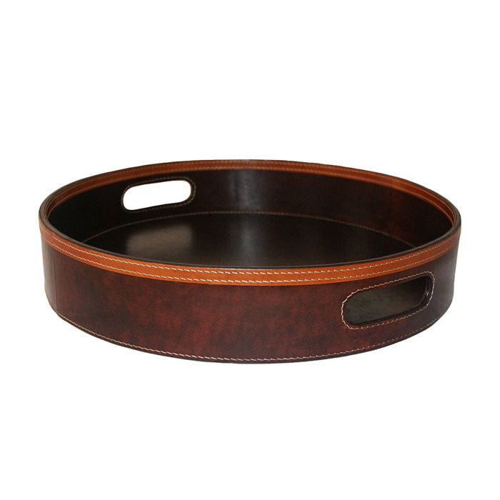 Elegant Round Leather Tray (Available In 2 Colors)