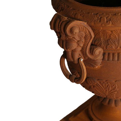 Enchanting Cast Iron Urn On Pedestal (Available in 2 Colors)