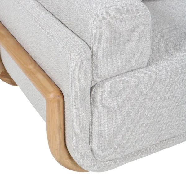 Classic Comfort Pinewood Beige Linen Armchair