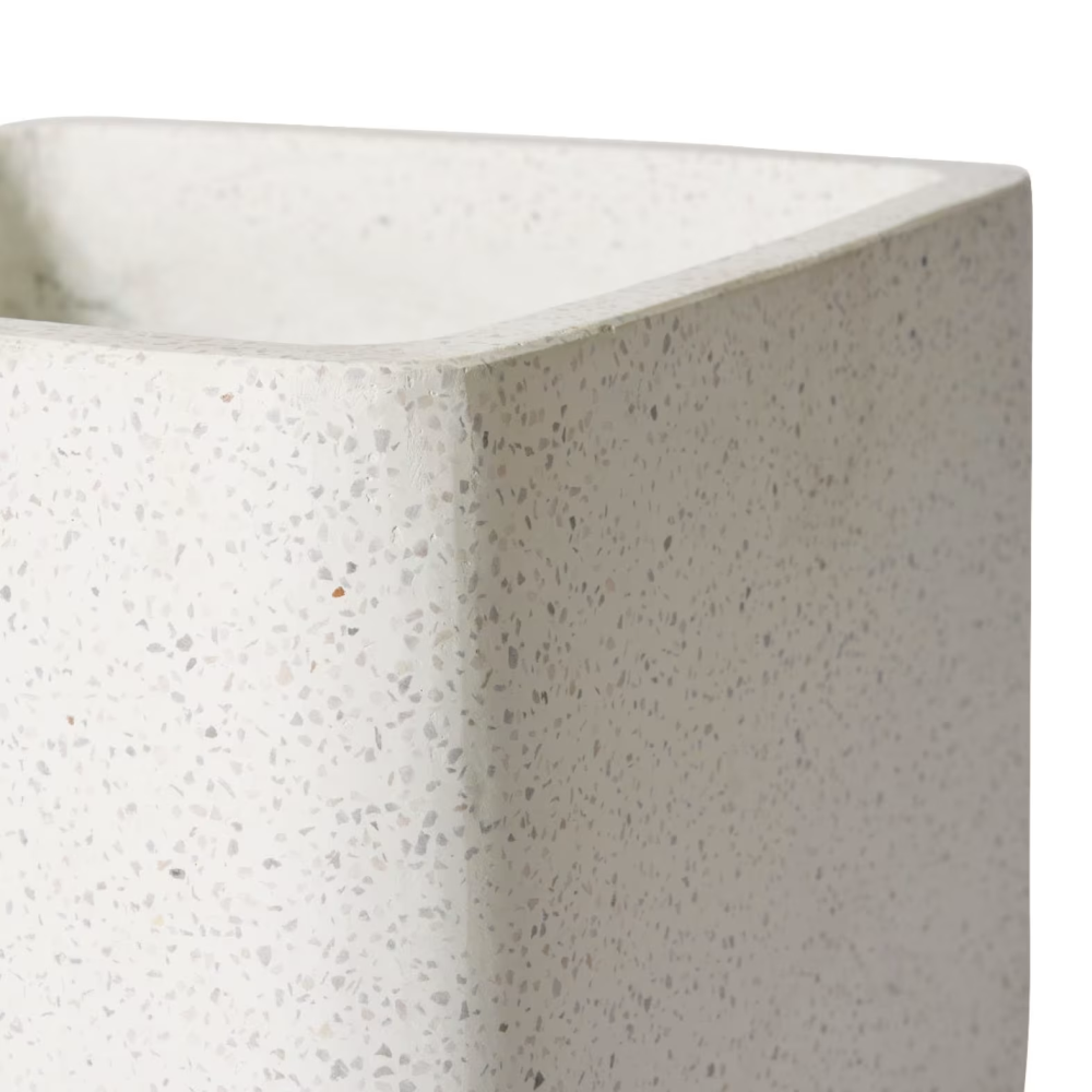 Miles Square Planter with Hole - White - 42x 36cms