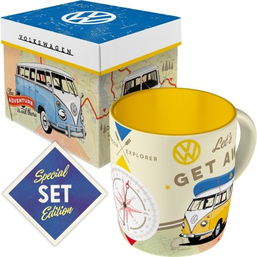 "Let's Get Away" Ceramic Coffee Mug In Gift Box