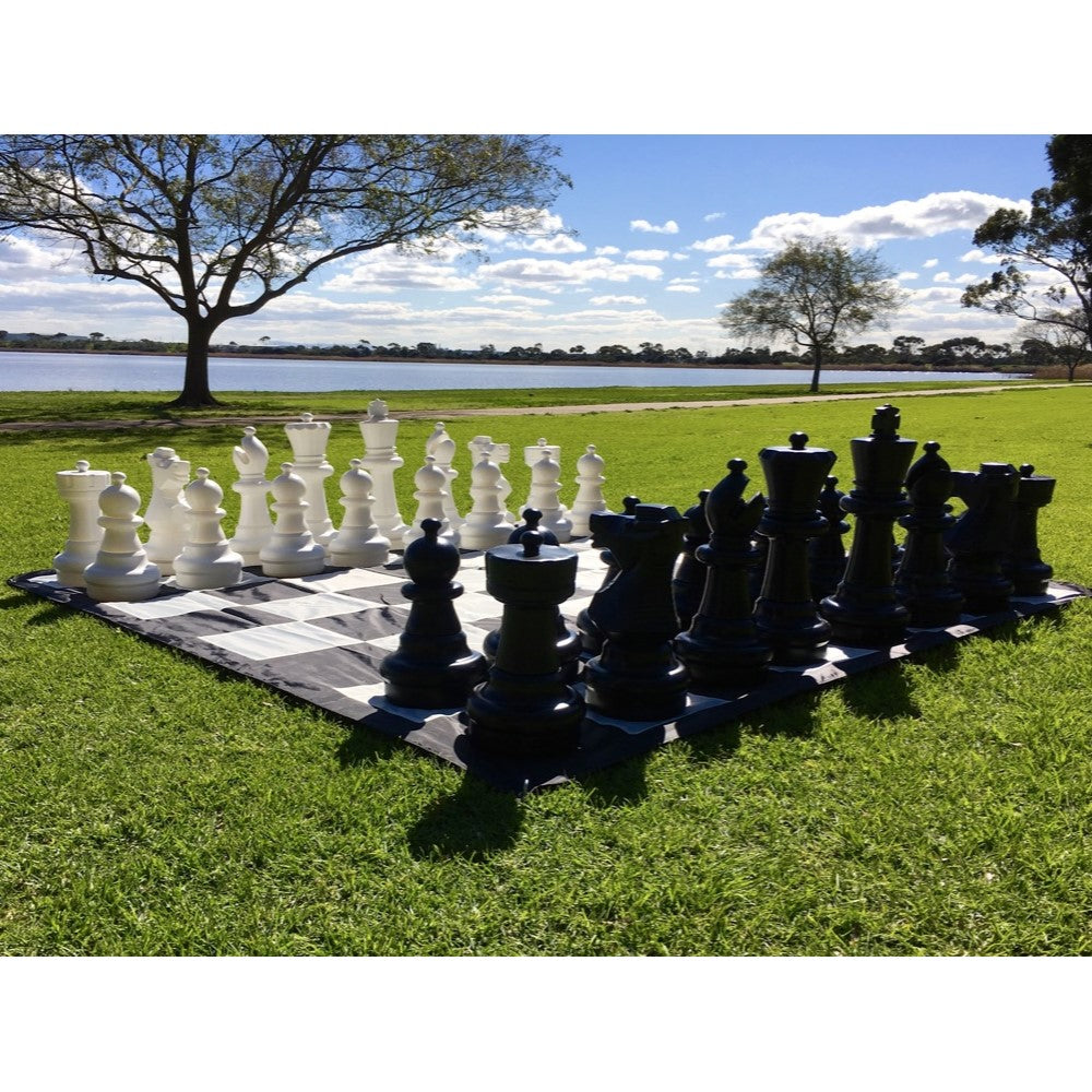 Giant Size Outdoor Chess Game Set W/ Mat 3 x 3m