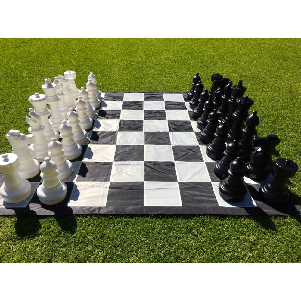 Giant Size Outdoor Chess Game Set W/ Mat 3 x 3m