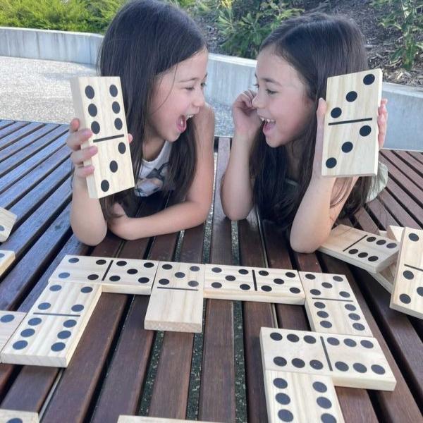 Giant Outdoor Dominoes Game Set with 28 Pieces 15cm