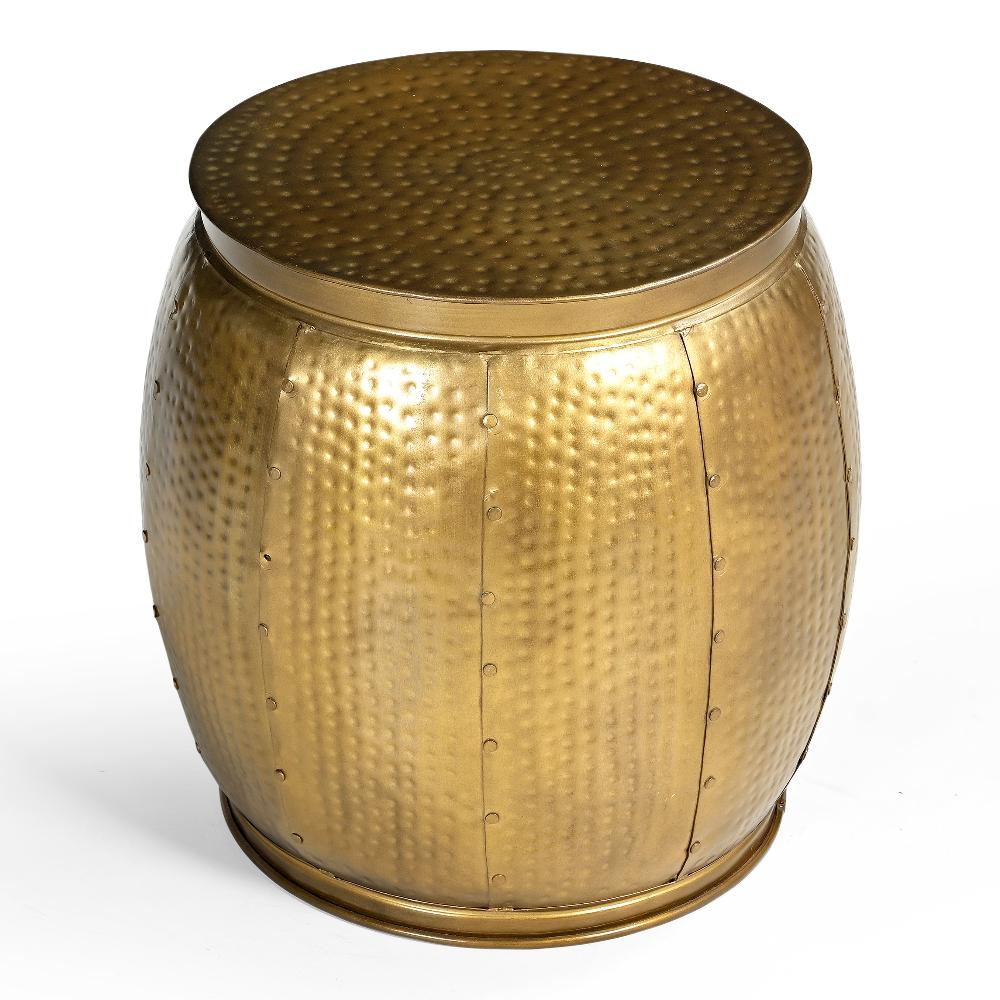 Hammered Brass Finish Side Table