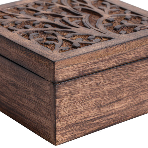 Handcrafted Wooden Square Tree-of-Life Box