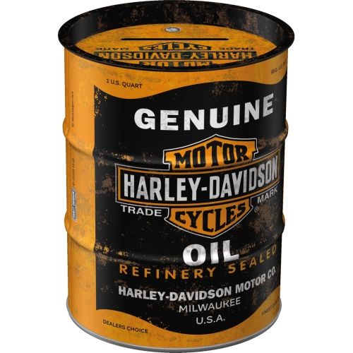 "Harley-Davidson Genuine Oil" Oil Barrel Money Box