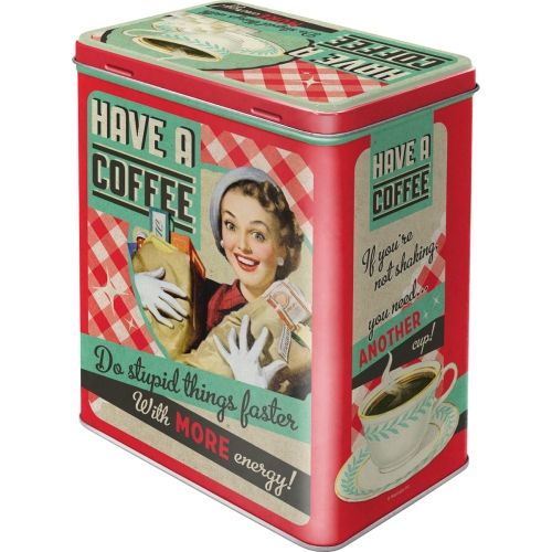 Have A Coffee Storage Tin Box