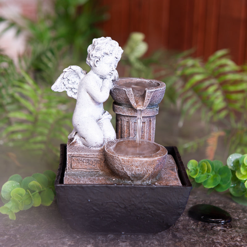 Pedestal Cherub Water Fountain