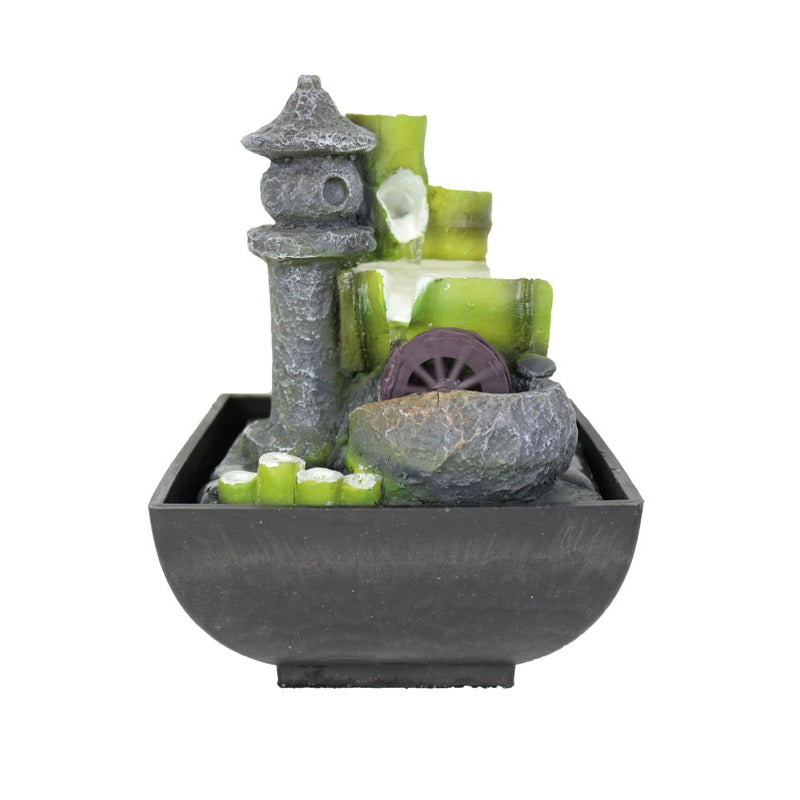 Japanese Rock Tower Tabletop Water Fountain