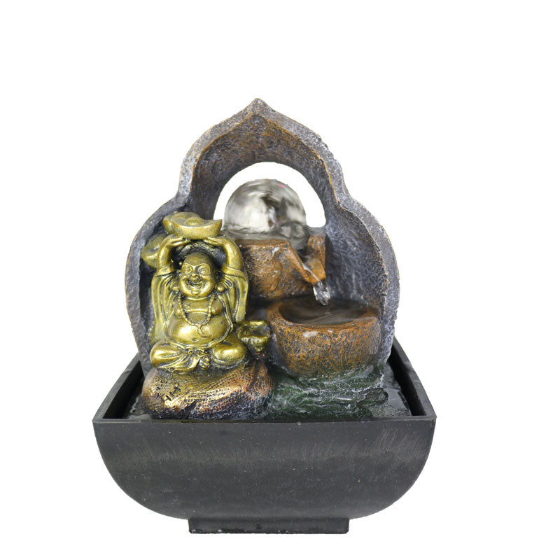 Laughing Buddha Tabletop Water Fountain