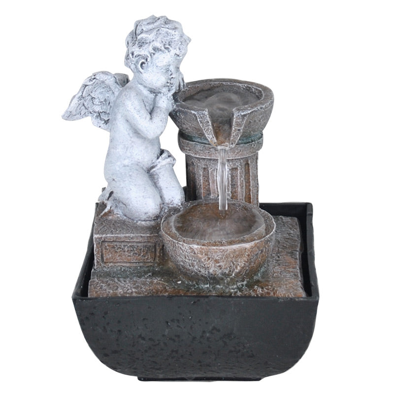 Pedestal Cherub Water Fountain