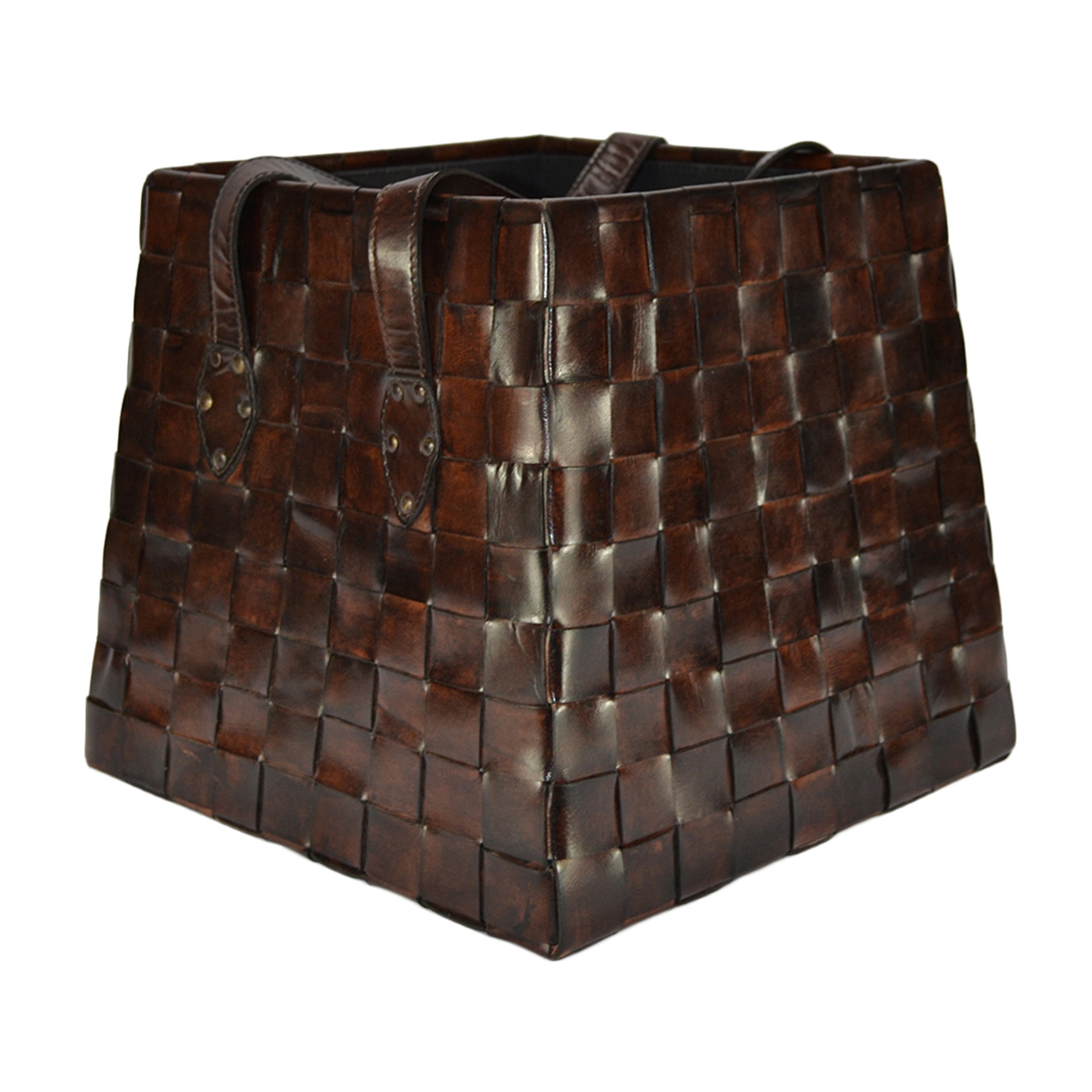 Interwoven Leather Multipurpose Basket (Available in 2 Colors)