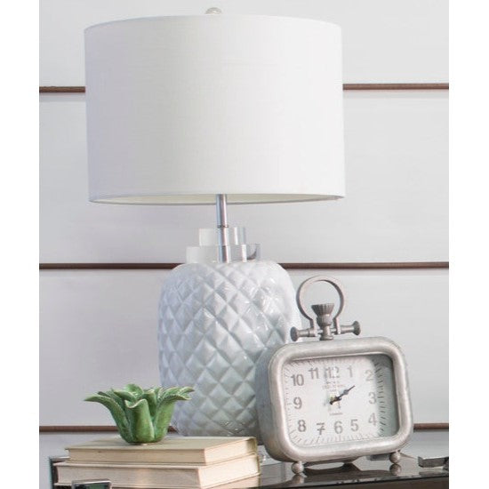 Glossy Island White Ceramic Table Lamp (2 Colours to Choose)