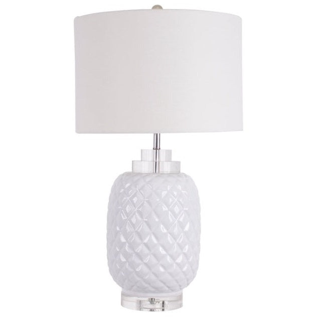 Glossy Island White Ceramic Table Lamp (2 Colours to Choose)