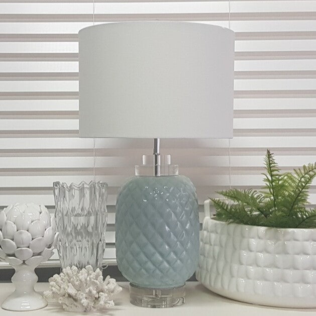 Glossy Island White Ceramic Table Lamp (2 Colours to Choose)