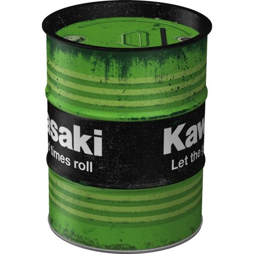 "Kawasaki Let The Good Times Roll" Oil Barrel Money Box