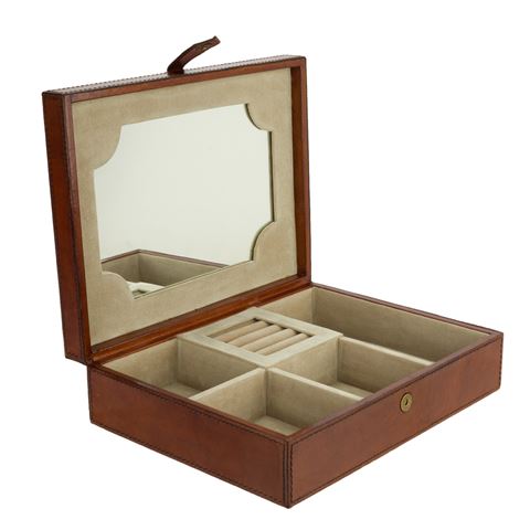 Leather Jewelry Box with Mirror (Available in 4 colors)