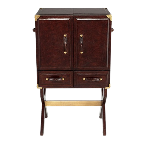 Executive Leather Bar Cabinet With Stand (Available in 2 Colors)