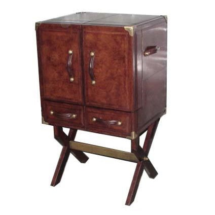 Executive Leather Bar Cabinet With Stand (Available in 2 Colors)