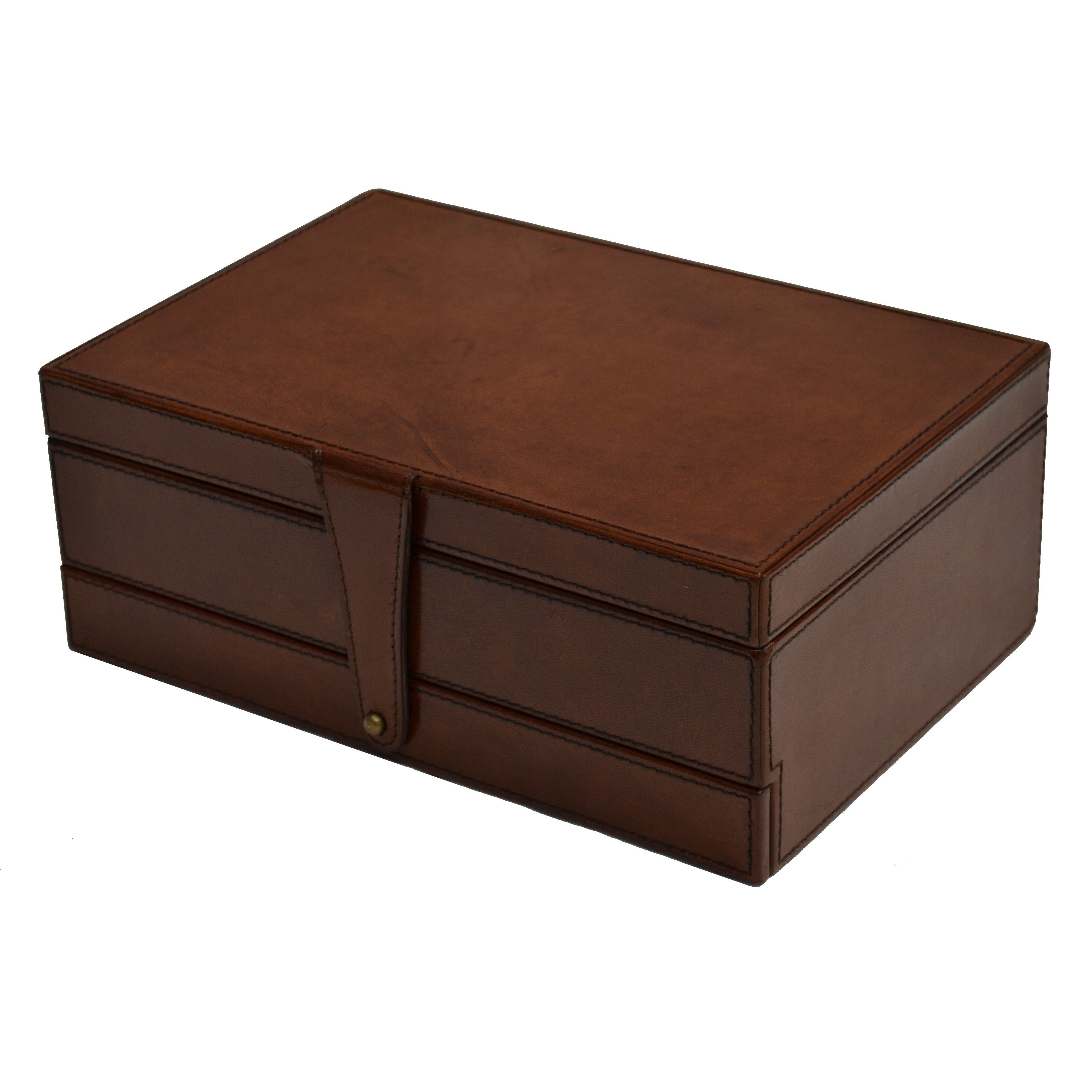 Leather Jewelry Box - 1 Drawer LARGE (Available in 3 Colors)