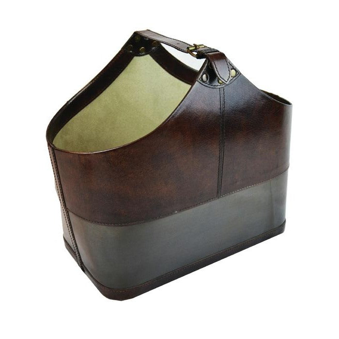 Leather Multipurpose Basket with Metal Base (Available in 2 Colors)