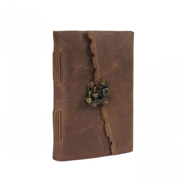 Enchanting Ember Leather Journal with Antique Brass Lock