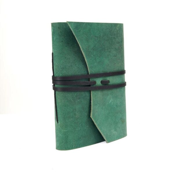 Nomad's Nostalgia Leather Journal with  Brown Belt Lock - Green