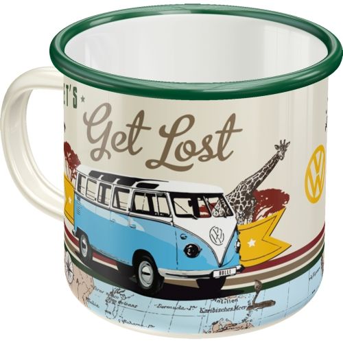 "Let's Get Lost" Enamel Coffee Mug