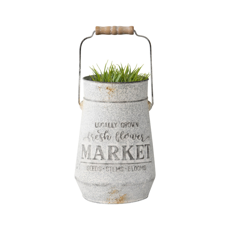 Locally Grown Fresh Flower Market Planter - Distressed Taupe