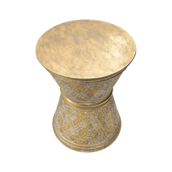 Lustre Metal Pressed Side Table Stool