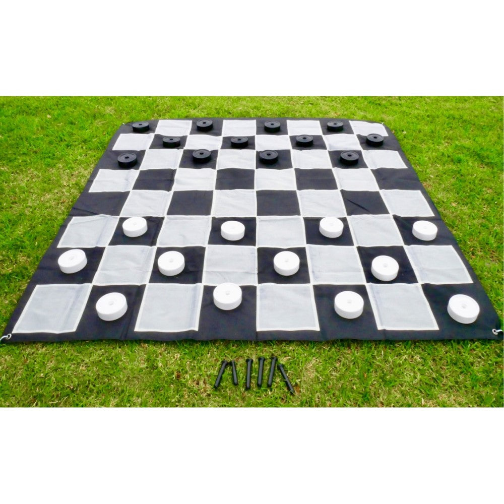 Mega Outdoor Checkers Game W/ Mat 1.5x1.5m