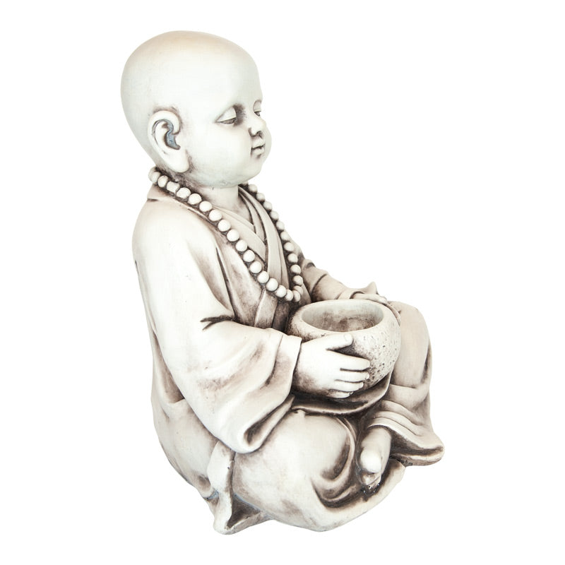 Monk Outdoor Statue Candle Holder