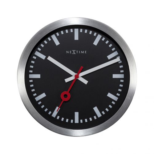 2 in 1 NeXtime Station Stripe Wall / Table Clock 19cm (Available in 2 Colors)