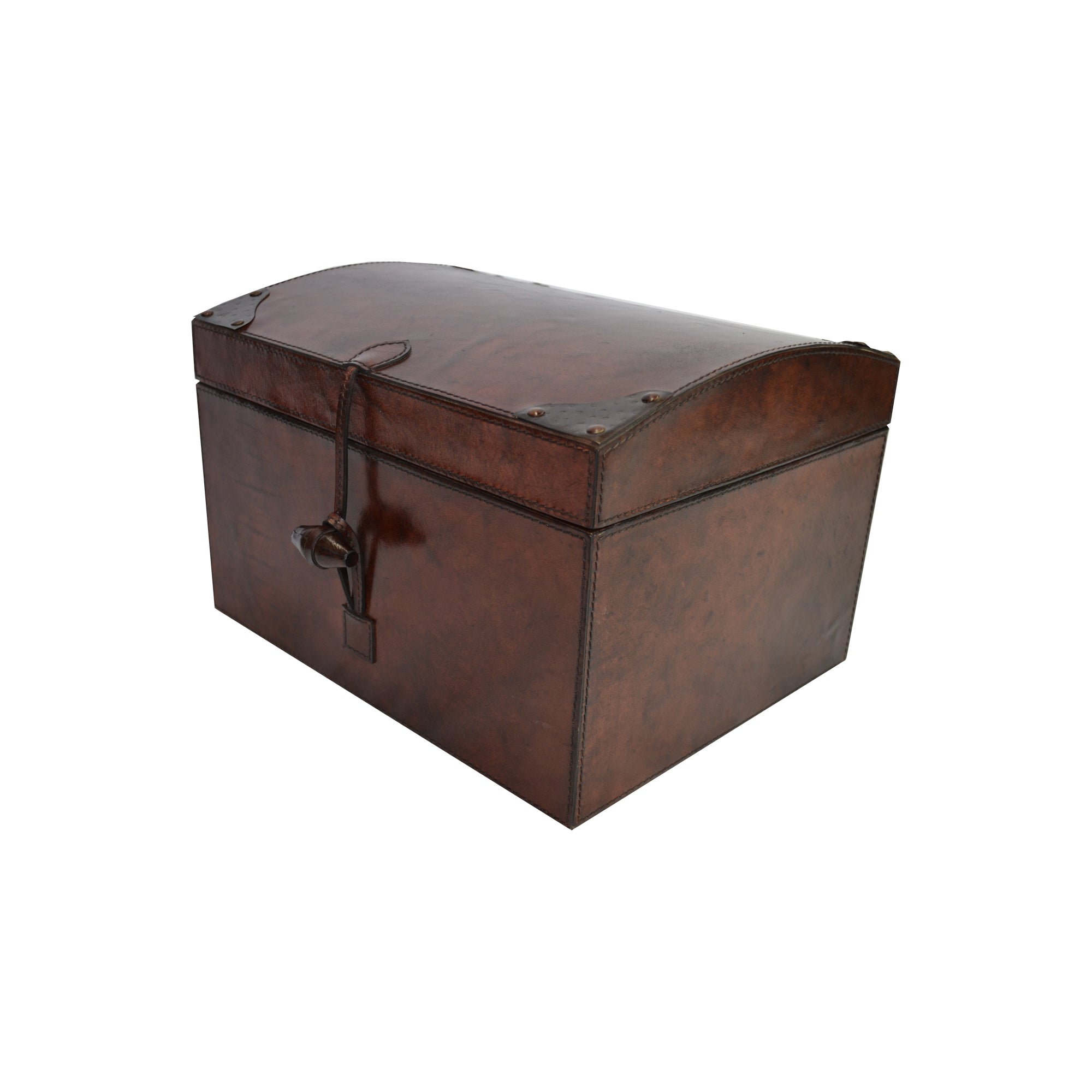 Oval Top Leather MEDIUM Trunk Box (Available in 2 Colors)