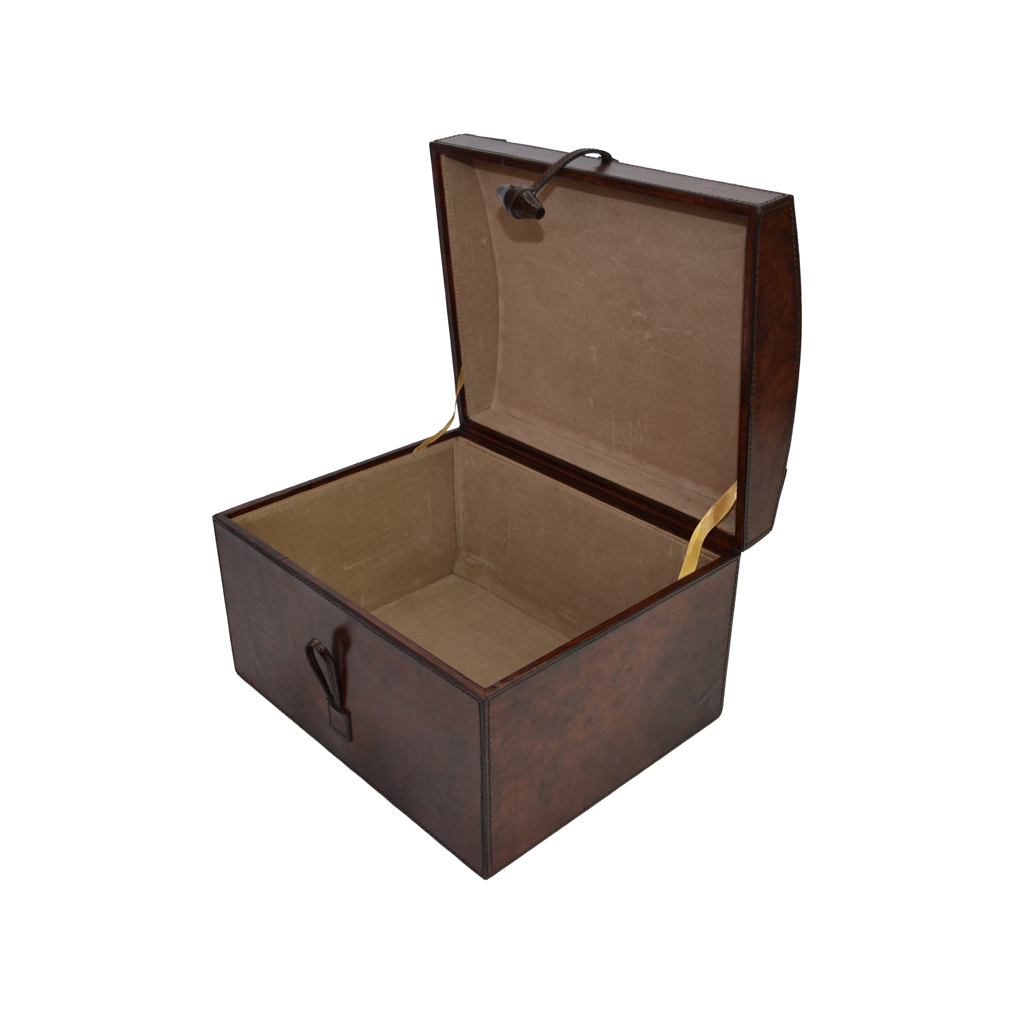 Oval Top Leather MEDIUM Trunk Box (Available in 2 Colors)