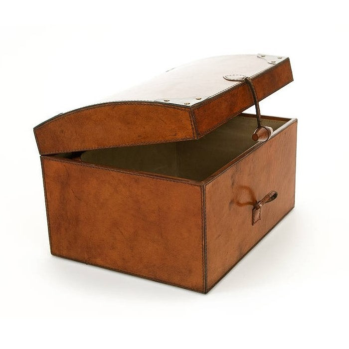 Oval Top Leather MEDIUM Trunk Box (Available in 2 Colors)